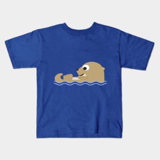 Cute Floating Cartoon Otter Kids T-Shirt